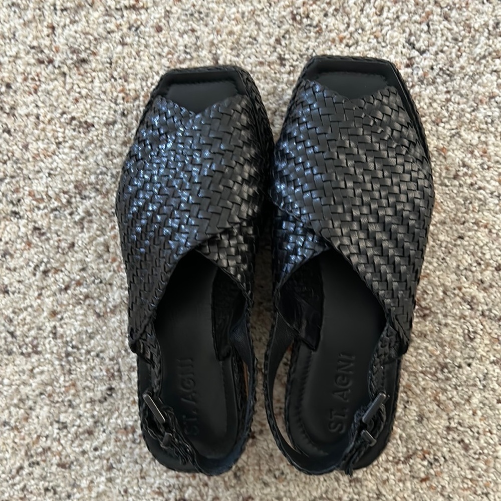 St. Agni braided sling back sandals